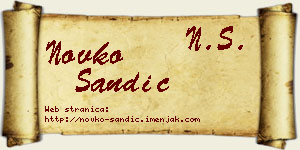 Novko Sandić vizit kartica